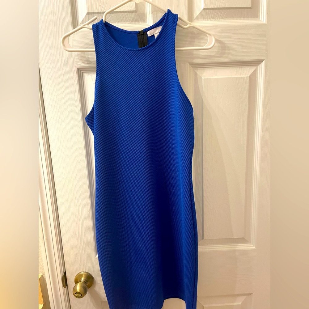 Blue Sleeveless Body Con Dress